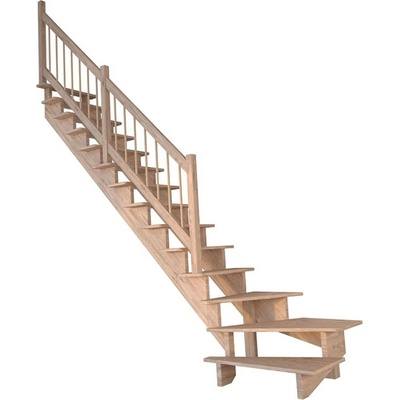 StarWood Schody Lindos Pro dubové levé 80cm otevřené design. dřev. zábradlí