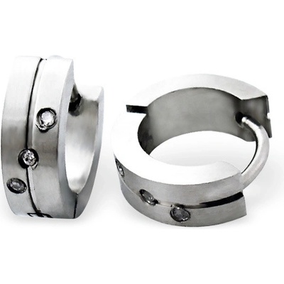 All4Silver oceľové náušnice kruhy bez kameňa M1130-A4S