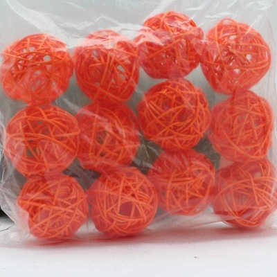 Ratanová koule 6 cm / 12 ks - oranžová - SU0121