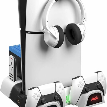 Froggiex FX-P5-C4-W PS5, PS5 Slim Multifunctional Cooling Stand + Headset holder