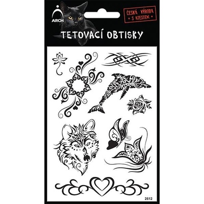 Černé tetovací obtisky květ