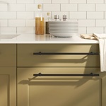 vidaXL Дръжки за шкафове, 10 бр, черни, 320 мм, неръждаема стомана (3203713)