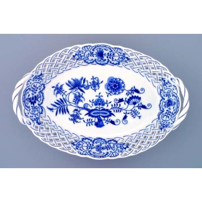 Originálny cibuľový porcelán z Dubí Cibulák Košík prelamovaný 28 cm