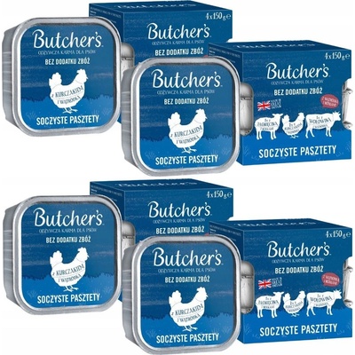 Butcher's Dog Original hovězí kuřecí a jehněčí 4 x 150 g