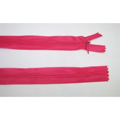 Zips krytý 3mm ružový nedeliteľný 50cm dederon