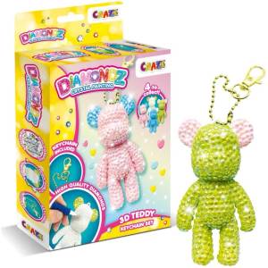 CRAZE Творчески комплект, Craze, Направи си сам ключодържател с диамантена бродерия, Плюшено мече