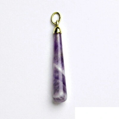 Čištín Zlatý přívěsek žluté i bílé zlato přírodní ametyst P 41