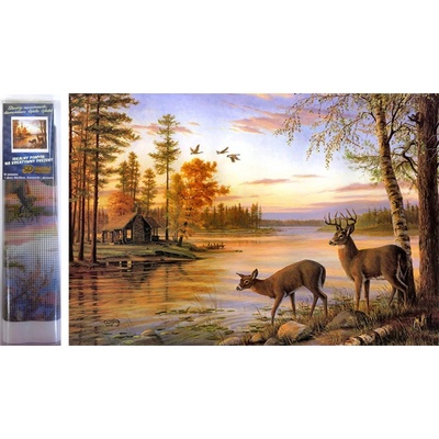 Norimpex Diamantové maľovanie Jelene pri jazere 30 x 40 cm