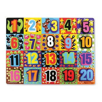 Image 1 of Melissa & Doug - Дървен пъзел с големи фигури - Цифри