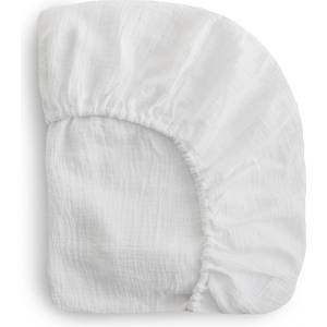 Mushie Муселинов чаршаф с ластик Mushie - Small, 40 x 100 cm, бял (004461) - ozone