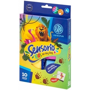 ASTRA Комплект самовтърдяваща се глина, Astra, Sensorio Kids, Jungle, Бъзросъхнеща глина, 10 цвята (AS336123021)