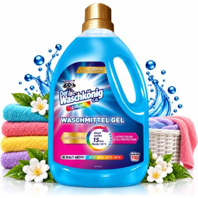 WaschKönig prací gel Short Cycles Color 3,305 l 110 PD