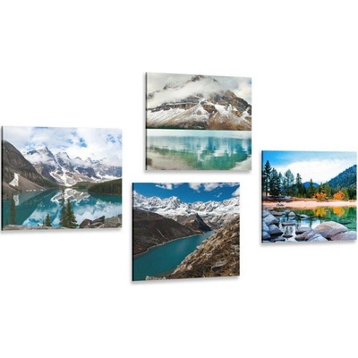 Set obrazů okouzlující horské krajiny - 4x 40x40