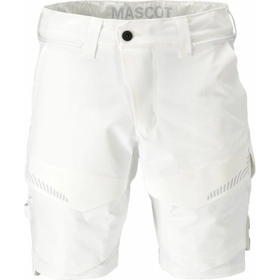 MASCOT ULTIMATE STRETCH 22149-605-06 krátke pracovné nohavice biela CUSTOMIZED, dĺžka 24cm