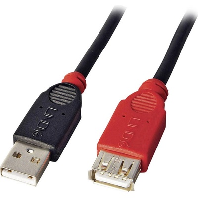Lindy 42817 USB, USB 2.0 USB-A zástrčka, USB-A zásuvka, 5m, černý