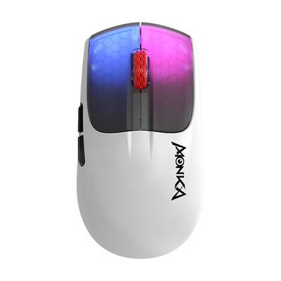 Marvo MONKA G966W biela / Bezdrôtová herná myš / optická / 10000 DPI / 6 tlačidiel / USB 2.4GHz / Bluetooth (G966W)