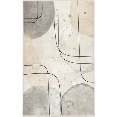 Mila Home Сиво-кремав килим подходящ за пране 160x230 cm Simple Lines - Mila Home (HKC-DikHali-13-160x230)