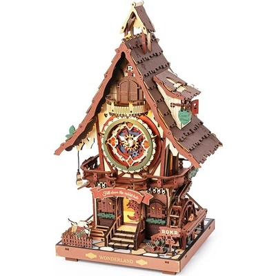 ROBOTIME Rokr 3D dřevěné puzzle Kukačkové hodiny (Wood) 435 ks