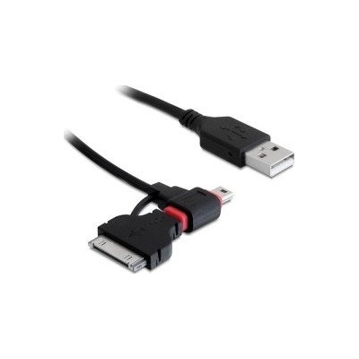 Delock 83152 dátový a nabíjací USB 2.0 samec > USB mini/micro-B/IPhone