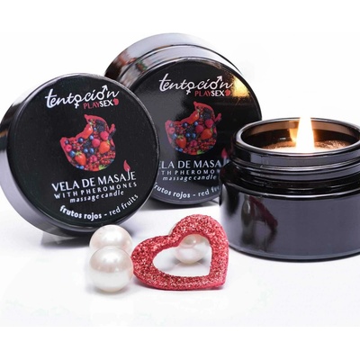 TENTACIÓN PLAY SEX PHEROMONE CANDLE WITH RED BERRIES AROMA 20 ml