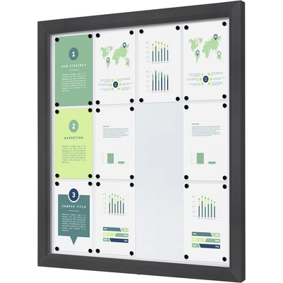 Jansen Display Venkovní uzamykatelná vitrína Slim 12 x A4 970 x 1012 mm