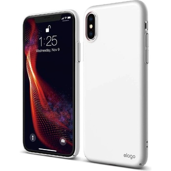 elago Slim Fit Case - качествен поликарбонатов кейс за iPhone XS (бял)