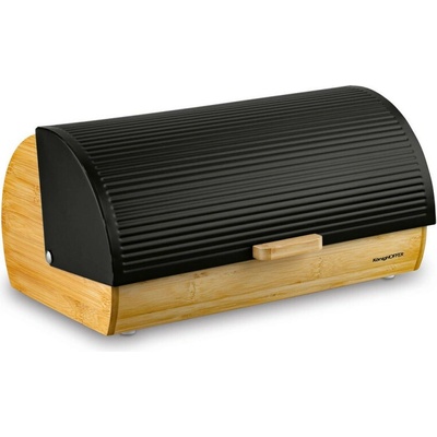 Chlebník NERO bambus+kov 39x25,5x19cm čierny