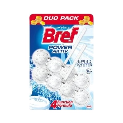 Bref Power Aktiv tuhý WC blok Pure White 3 x 50 g