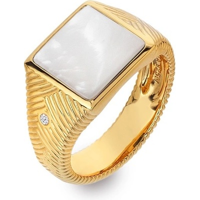Hot Diamonds Pozlátený prsteň s diamantom a perleťou Jac Jossa Soul DR249
