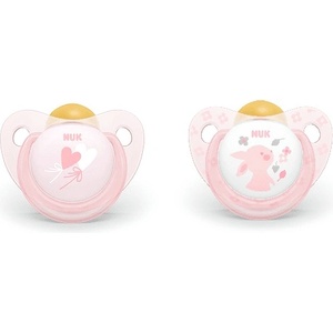 Nuk Каучукови залъгалки NUK - Baby Rose & Blue, Розови с кутия за стерилизиране, 6-18 m, 2 броя (10733269)