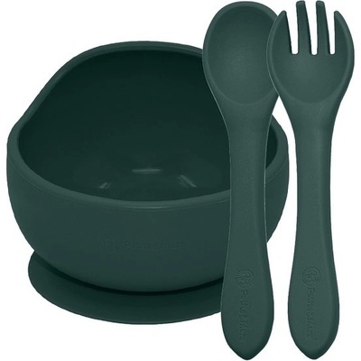 PETITE&MARS Set jedálenský silikónový Misty Green TAKE&MATCH 2 ks