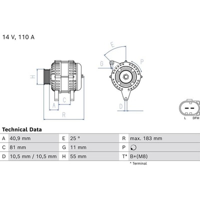 BOSCH 0 986 086 070 generátor (0986086070)