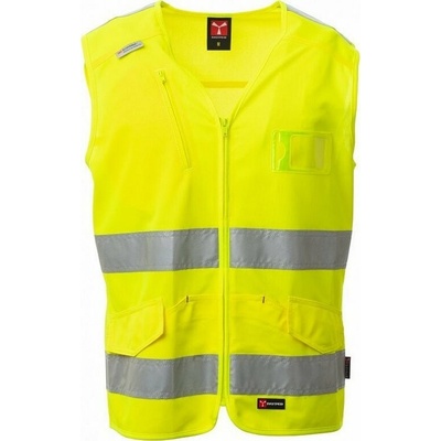 Payper wear reflexní vesta Expert náprsní kapsou na zip a kapsami žlutá fluorescentní