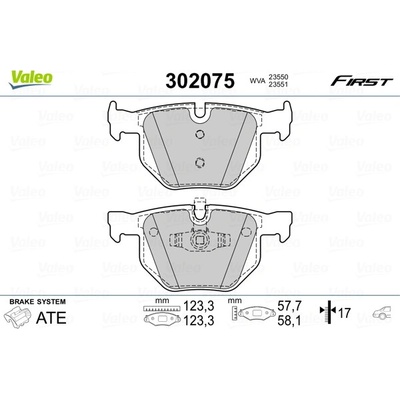 VALEO Sada brzdových platničiek kotúčovej brzdy 302075