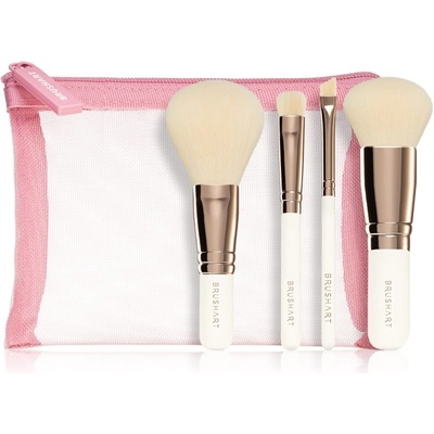 BrushArt Basic On-the-go Glam mini make-up brush set cestovná sada štetcov s taštičkou 4 ks