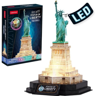 CubicFun Пъзел 3D Statue of Liberty New York Night Edition с LED светлини (1009971F)