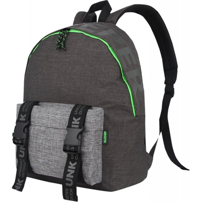Unkeeper Ученическа раница Unkeeper - Buckles, Сиво & Зеленo (DKT64762)