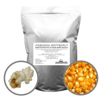 Popkornovač.cz Kukuřice na popcorn Premium butterfly 2000 g – Zboží Dáma