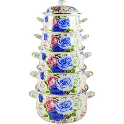 TIDAL Smaltované hrnce ROSES, 2,8/3,7/5/6,2/8L, 10ks, TD-7979