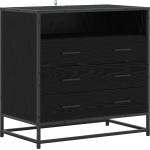 vidaXL Чекмеджетен шкаф 3-Чекмедже Черен дъб 70 x 41 x 70 см (8010308)