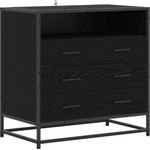 vidaXL Чекмеджетен шкаф 3-Чекмедже Черен дъб 70 x 41 x 70 см (8010308)
