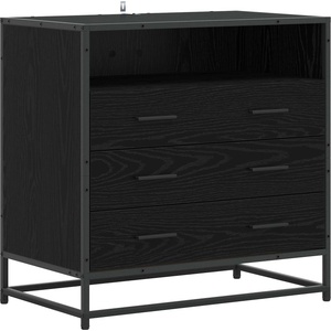 vidaXL Чекмеджетен шкаф 3-Чекмедже Черен дъб 70 x 41 x 70 см (8010308)