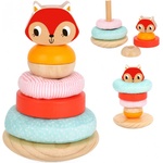 Tooky Toy Дървена текстурна низанка Tooky Toy - 7 части (109499)