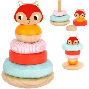Tooky Toy Дървена текстурна низанка Tooky Toy - 7 части (109499)