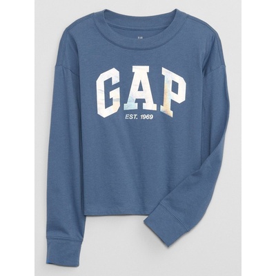 GAP 788206-03 dětské tričko s metalickým logem Modrá