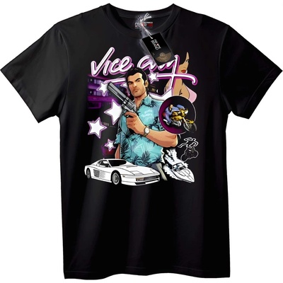 NOONEBRAND Тениска Vice City - Дизайн на GTA Игра - L, White