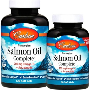 Carlson Labs Norwegian Salmon Oil Complete 700 mg | With Astaxanthin [120+60 Гел капсули]