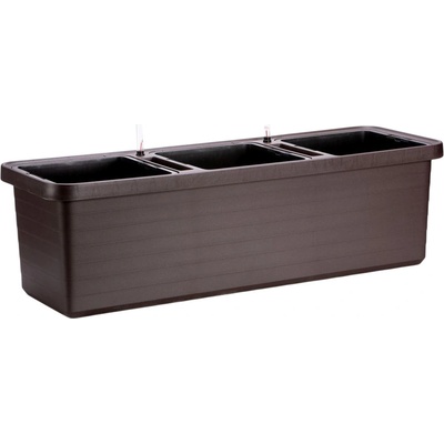 PLASTIA Berberis Samozavlažovací truhlík trio, plast, čokoládová, 117 × 35 × 35 cm 1909731225