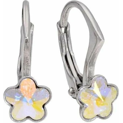 Swarovski Elements Flower dětské stříbrné visací bílé duhové kytičky květinky 31080.1 Crystal AB bílá křišťálová duhová měňavá