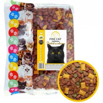 FINE CAT Exclusive Hydina so zeleninou a vankúšikmi 0,4 kg